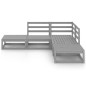 vidaXL Muebles de jardín 5 piezas gris madera maciza de pino