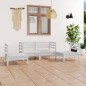 vidaXL Juego de muebles de jardín 4 piezas madera maciza pino blanco