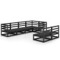 vidaXL Juego de muebles de jardín 7 piezas negro madera maciza de pino vidaXL Juego de muebles de jardín 7 piezas negro madera maciza de pino