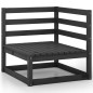 vidaXL Juego de muebles de jardín 7 piezas negro madera maciza de pino vidaXL Juego de muebles de jardín 7 piezas negro madera maciza de pino