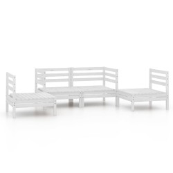 vidaXL Juego de muebles de jardín 4 piezas madera maciza pino blanco
