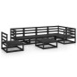vidaXL Juego de muebles de jardín 7 piezas negro madera maciza de pino vidaXL Juego de muebles de jardín 7 piezas negro madera maciza de pino