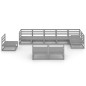 vidaXL Juego de muebles de jardín 9 piezas gris madera maciza de pino