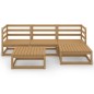 vidaXL Muebles de jardín 5 piezas marrón miel madera maciza de pino
