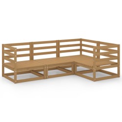 vidaXL Muebles de jardín 4 piezas marrón miel madera madera de pino