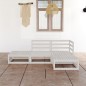 vidaXL Set de salón de jardín de 4 piezas blanco madera maciza de pino vidaXL Set de salón de jardín de 4 piezas blanco madera maciza de pino
