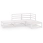 vidaXL Set de salón de jardín de 4 piezas blanco madera maciza de pino vidaXL Set de salón de jardín de 4 piezas blanco madera maciza de pino