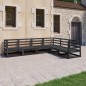 vidaXL Juego de muebles de jardín 6 piezas negro madera maciza de pino vidaXL Juego de muebles de jardín 6 piezas negro madera maciza de pino