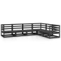 vidaXL Juego de muebles de jardín 6 piezas negro madera maciza de pino vidaXL Juego de muebles de jardín 6 piezas negro madera maciza de pino