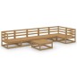 vidaXL Muebles de jardín 7 piezas marrón miel madera maciza de pino 