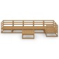 vidaXL Muebles de jardín 7 piezas marrón miel madera maciza de pino 