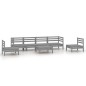 vidaXL Juego de muebles de jardín 7 piezas madera maciza de pino gris