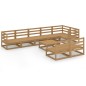 vidaXL Muebles de jardín 9 piezas marrón miel madera maciza de pino vidaXL Muebles de jardín 9 piezas marrón miel madera maciza de pino