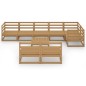 vidaXL Muebles de jardín 9 piezas marrón miel madera maciza de pino vidaXL Muebles de jardín 9 piezas marrón miel madera maciza de pino