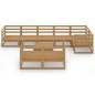 vidaXL Muebles de jardín 9 piezas marrón miel madera maciza de pino vidaXL Muebles de jardín 9 piezas marrón miel madera maciza de pino