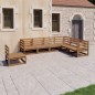vidaXL Muebles de jardín 7 piezas marrón miel madera maciza de pino vidaXL Muebles de jardín 7 piezas marrón miel madera maciza de pino