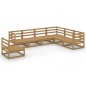 vidaXL Muebles de jardín 7 piezas marrón miel madera maciza de pino vidaXL Muebles de jardín 7 piezas marrón miel madera maciza de pino