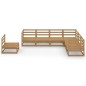 vidaXL Muebles de jardín 7 piezas marrón miel madera maciza de pino vidaXL Muebles de jardín 7 piezas marrón miel madera maciza de pino