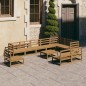 vidaXL Muebles de jardín 11 piezas marrón miel madera maciza de pino vidaXL Muebles de jardín 11 piezas marrón miel madera maciza de pino