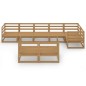 vidaXL Muebles de jardín 8 piezas marrón miel madera maciza de pino 