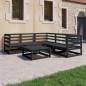 vidaXL Juego de muebles de jardín 6 piezas negro madera maciza de pino vidaXL Juego de muebles de jardín 6 piezas negro madera maciza de pino