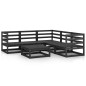 vidaXL Juego de muebles de jardín 6 piezas negro madera maciza de pino vidaXL Juego de muebles de jardín 6 piezas negro madera maciza de pino