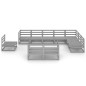 vidaXL Muebles de jardín 10 piezas gris madera de pino maciza vidaXL Muebles de jardín 10 piezas gris madera de pino maciza