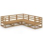 vidaXL Muebles de jardín 5 piezas marrón miel madera maciza de pino vidaXL Muebles de jardín 5 piezas marrón miel madera maciza de pino