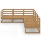 vidaXL Muebles de jardín 5 piezas marrón miel madera maciza de pino vidaXL Muebles de jardín 5 piezas marrón miel madera maciza de pino
