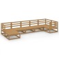 vidaXL Muebles de jardín 7 piezas marrón miel madera maciza de pino vidaXL Muebles de jardín 7 piezas marrón miel madera maciza de pino