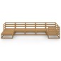 vidaXL Muebles de jardín 7 piezas marrón miel madera maciza de pino vidaXL Muebles de jardín 7 piezas marrón miel madera maciza de pino