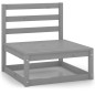 vidaXL Juego de muebles de jardín 9 pzas y cojines gris madera pino vidaXL Juego de muebles de jardín 9 pzas y cojines gris madera pino