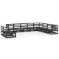 vidaXL Juego de muebles de jardín 10 pzas y cojines negro madera pino