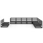 vidaXL Juego de muebles de jardín 10 pzas y cojines negro madera pino