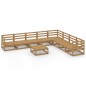 vidaXL Muebles de jardín 9 piezas marrón miel madera maciza de pino vidaXL Muebles de jardín 9 piezas marrón miel madera maciza de pino