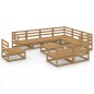 vidaXL Muebles de jardín 10 pzas y cojines marrón miel madera pino vidaXL Muebles de jardín 10 pzas y cojines marrón miel madera pino