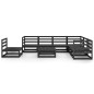 vidaXL Juego de muebles de jardín 8 piezas negro madera maciza de pino