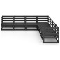 vidaXL Juego de muebles de jardín 7 piezas negro madera maciza de pino