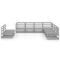 vidaXL Juego de muebles de jardín 9 piezas gris madera maciza de pino vidaXL Juego de muebles de jardín 9 piezas gris madera maciza de pino