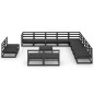 vidaXL Juego de muebles de jardín 14 pzas y cojines negro madera pino