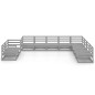 vidaXL Muebles de jardín 10 piezas gris madera de pino maciza vidaXL Muebles de jardín 10 piezas gris madera de pino maciza