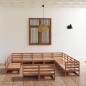 vidaXL Set de muebles de jardín 13 pzas madera maciza pino marrón miel vidaXL Set de muebles de jardín 13 pzas madera maciza pino marrón miel