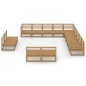 vidaXL Set de muebles de jardín 13 pzas madera maciza pino marrón miel vidaXL Set de muebles de jardín 13 pzas madera maciza pino marrón miel