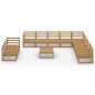 vidaXL Muebles de jardín 11 piezas marrón miel madera maciza de pino vidaXL Muebles de jardín 11 piezas marrón miel madera maciza de pino