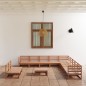 vidaXL Muebles de jardín 12 piezas marrón miel madera maciza de pino vidaXL Muebles de jardín 12 piezas marrón miel madera maciza de pino