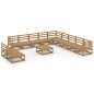 vidaXL Muebles de jardín 12 piezas marrón miel madera maciza de pino vidaXL Muebles de jardín 12 piezas marrón miel madera maciza de pino