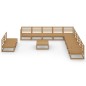 vidaXL Muebles de jardín 12 piezas marrón miel madera maciza de pino vidaXL Muebles de jardín 12 piezas marrón miel madera maciza de pino