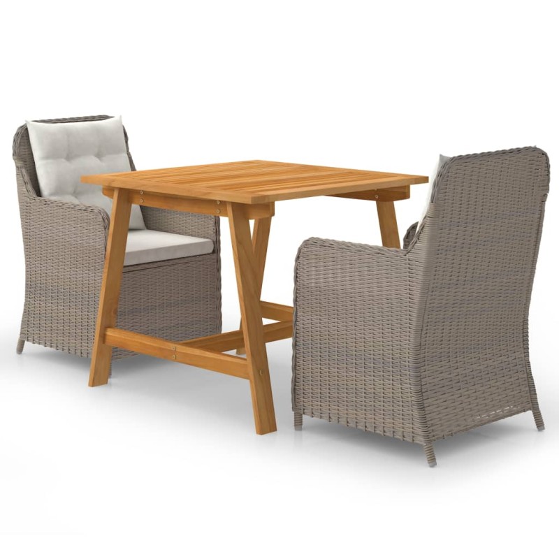 vidaXL Juego de comedor para jardín de 3 piezas marrón vidaXL Juego de comedor para jardín de 3 piezas marrón
