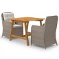 vidaXL Juego de comedor para jardín de 3 piezas marrón vidaXL Juego de comedor para jardín de 3 piezas marrón