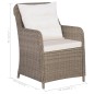 vidaXL Juego de comedor para jardín de 3 piezas marrón vidaXL Juego de comedor para jardín de 3 piezas marrón
